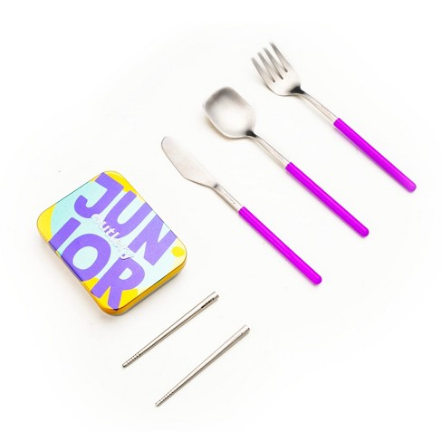 Reusable Utensils with Case Travel Portable Fork Knife Spoon Set