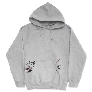 Possum Adult Hoodie Funny Pocket Graphic Scared Opossum Hooded Sweatshirt - Crazy Dog Hoodie - 1 of 4