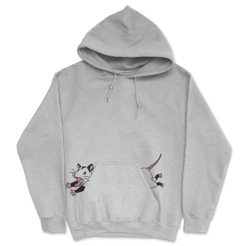 Possum Unisex Hoodie Funny Pocket Graphic Scared Opossum Hooded Sweatshirt - Crazy Dog Hoodie - image 1 of 4