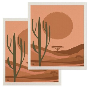 Briarwood Lane Sunset Desert Swedish Dishcloth (2-pack) - 1 of 4