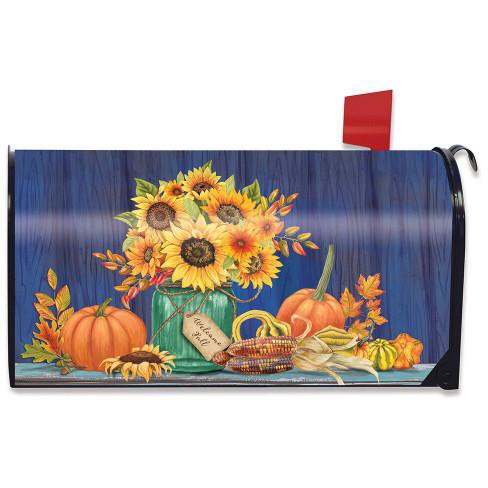 Briarwood Lane Fall Mason Jar Sunflowers Magnetic Mailbox Cover ...