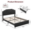 Queen Size Bed Frame with 2 Storage Drawers and Headboard, Upholstered PU Leather Platform Bed with Button Tufted - 3 of 4