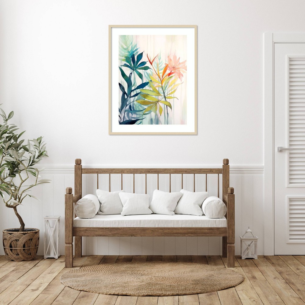 Photos - Other Decoration Amanti Art 33"x41" Pink and Yellow Floral Elegance I by Irena Orlov Wood Framed Wall Art Print