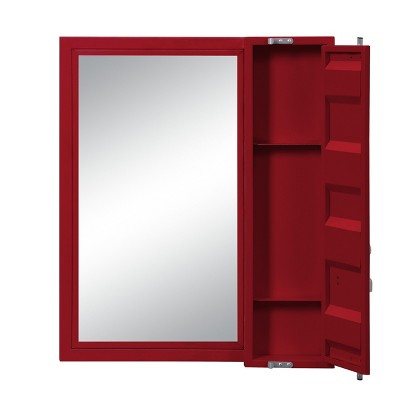 GlasFlength Decorative Wall Mirrors Wall Art Wall Mirror Classic Mirror Decorative Mirror Vanity Mirror for Bathroom, Red, 4"*26"*32"