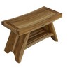 EcoDecors® Serenity® 30" Teak Wood Shower Bench with Shelf in EarthyTeak Finish - 3 of 4