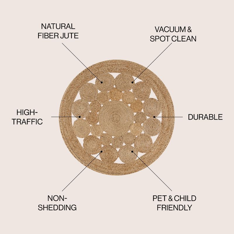 Cassia Round Area Rug - JONATHAN Y, 4 of 10