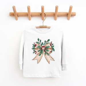 The Juniper Shop Holly Leaves Coquette Youth Long Sleeve Tee - 1 of 3