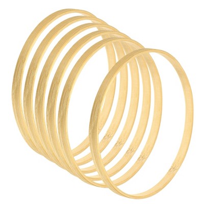 Unique Bargains Bamboo Handmade DIY Craft Wedding Dream Catcher Floral Hoops 6 Pcs