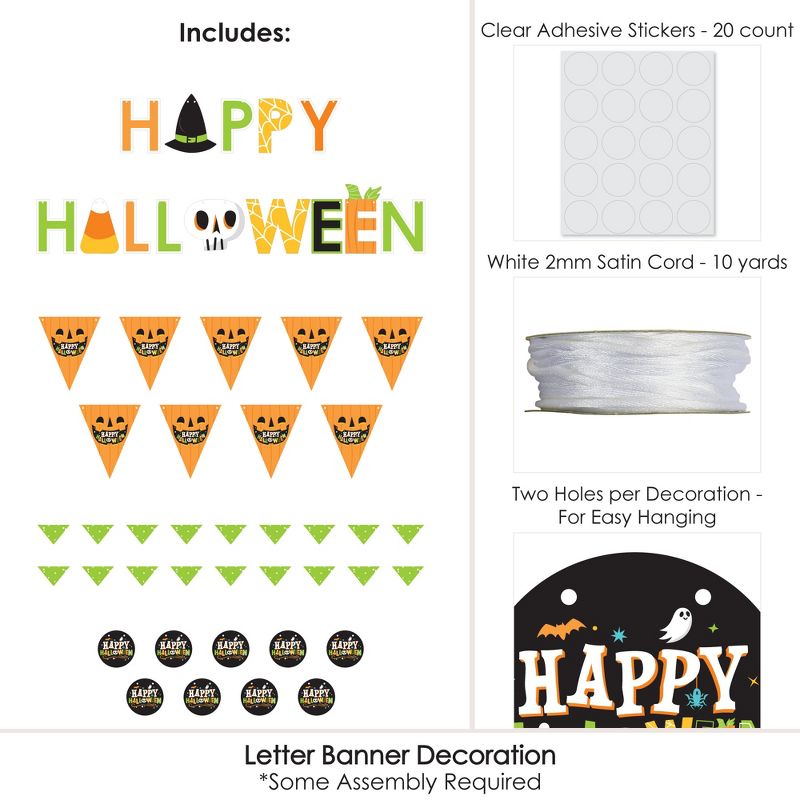 Big Dot of Happiness Jack-O'-Lantern Halloween - Kids Halloween Party Letter Banner Decoration - 36 Banner Cutouts and Happy Halloween Banner Letters, 5 of 8