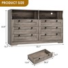 Homhougo Dresser for Bedroom, Large Dresser with 6 Drawer, 55 Inch Tv Stand Dressers, Wide Dressers & Chests of Drawers Antique Light Color - 2 of 4