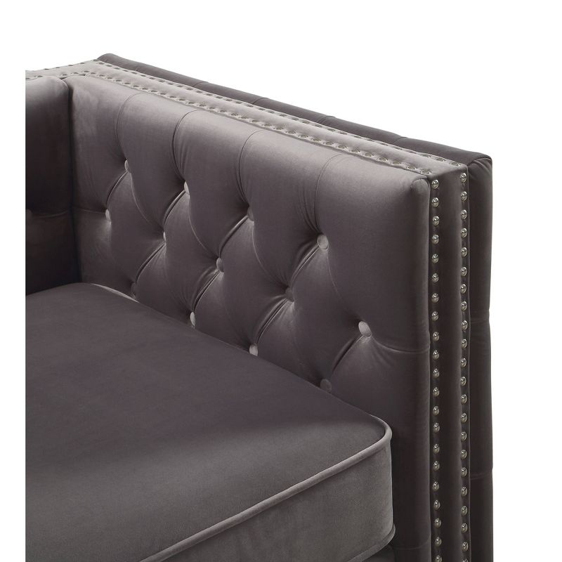 40&#34; Gillian Ii Chair Dark Gray Velvet - Acme Furniture, 6 of 9