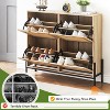 Rattan Shoe Storage Cabinet, 4 Flip Drawers Shoe Organizer for Entryway, Freestanding Shoe Organizer with Metal Legs, Narrow Shoe Rack Cabinet - 4 of 4