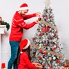 Pre-Lit Artificial Christmas Tree with Warm White Lights, 6FT Tall Lighted Xmas Tree with Foldable Metal Stand - 4 of 4