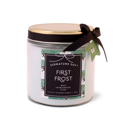 12.8oz Large Glass Jar Candle First Frost - Signature Soy