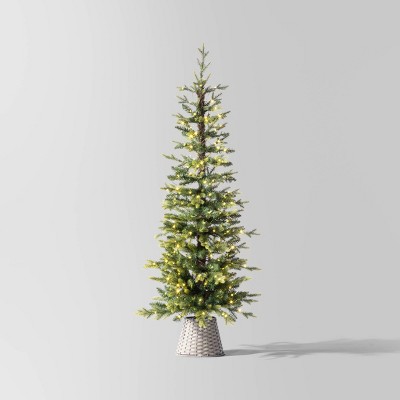 5' Pre-Lit Potted Slim Balsam Artificial Christmas Tree - Wondershop™
