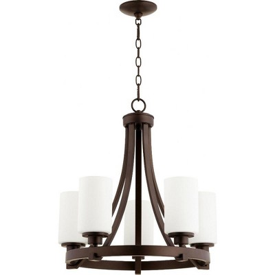 Quorum Lighting Lancaster 5-Light Chandelier, Oiled Bronze, 21 Width, 21.5 Height