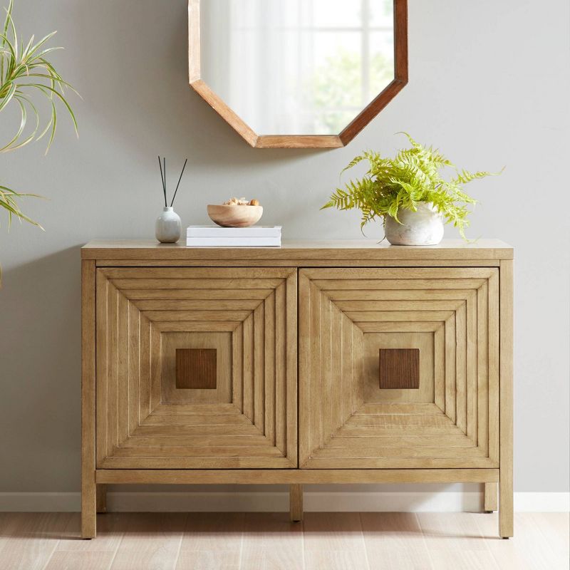 Devin 2 Door Accent Cabinet with Adjustable Shelves Natural - Madison Park, 3 of 17