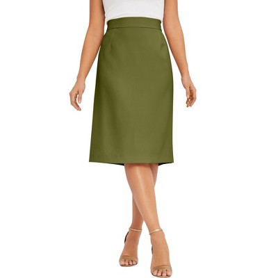 Jessica London Women's Plus Size Tummy Control Bi-Stretch Pencil Skirt