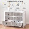 6 Drawer Dresser for Bedroom，Waveform Fluted Dresser Chest with Large Drawer, Wooden Chest of Dresser Storage Cabinet - 4 of 4