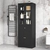 Whisen Verticle Black Bathroom Storage Cabinet, Cabinet with Doors, Drawer and Adjustable Shelf - 2 of 4