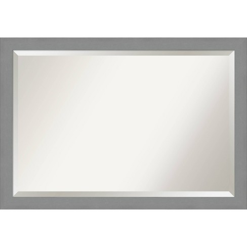 40 X 28 Brushed Nickel Framed Bathroom Vanity Wall Mirror Amanti Art Target