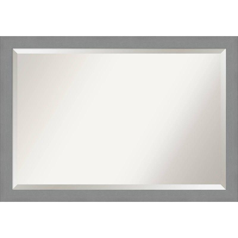 Framed Bathroom Vanity Wall Mirror Brushed Nickel - Amanti Art, 1 of 10