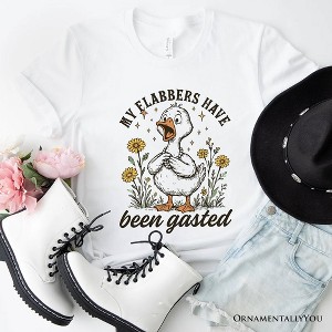 My Flabbers Have Been Gasted Goose T-Shirt, White and Natural Funny Tee for Humorous Women| OrnamentallyYou - 1 of 4