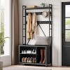 4-in-1 Hall Tree with Storage Bench & 8 Hooks - Multi-Tier Adjustable Shoe Rack, Anti-Tip Metal Frame, Entryway Organizer for Apartments - 4 of 4