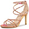 Perphy Women's Open Toe Strappy Criss Cross Straps Stiletto Heel Buckle Sandals - 2 of 4
