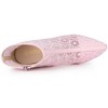 Allegra K Women's Lace Mesh Floral Embroidered Stiletto Heels Ankle Boots - 4 of 4