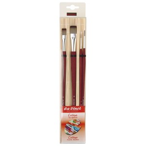 da Vinci COLLEGE Student Brush, Synthetic, Acrylic & Oil, Assorted, 4 Brush Set in Bamboo Carrier - 1 of 1