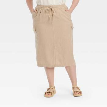 Women's Linen Midi Skirt - A New Day™