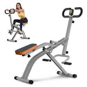 Naysaye Exercise Training Full Body Squat Row Trainer Foldable Steel Frame for Home Gym, Gray and Orange, 38.1"*22.8"*45.6" - 1 of 4