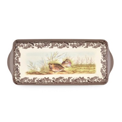 Pimpernel Woodland Sandwich Tray - Rectangular Melamine Serving Tray with Nature-Inspired Design - Dishwasher Safe Snack Platter