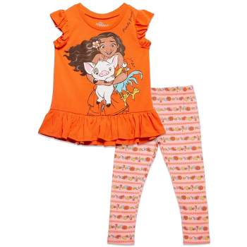Disney Moana Girls T-Shirt and Leggings Outfit Set Little Kid to Big Kid