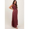 PinkBlush Burgundy Smocked Top Woven Maternity Maxi Dress - 3 of 4