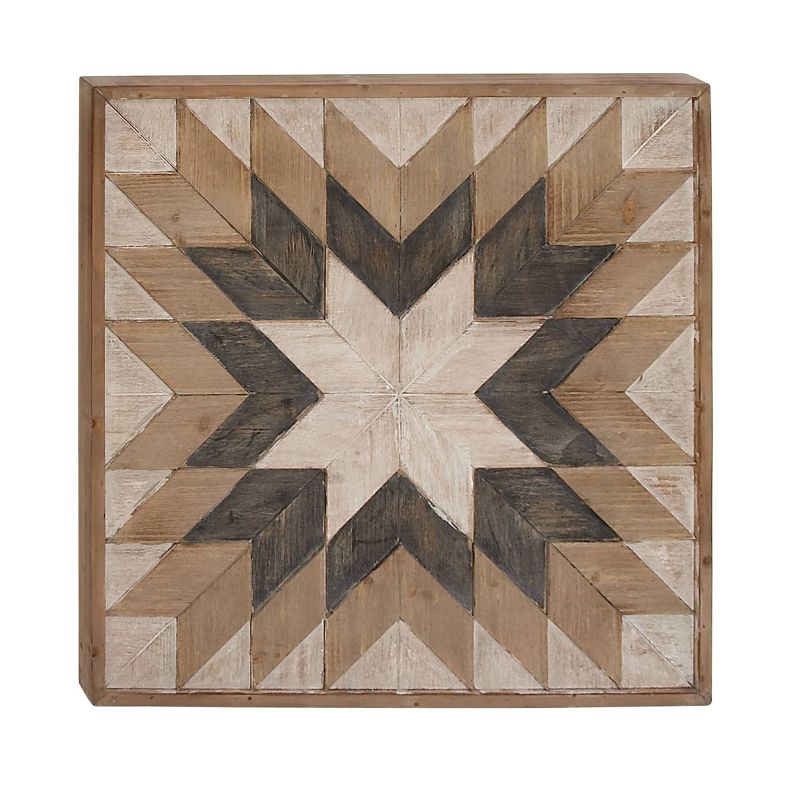 30&#34; x 30&#34; Wood Geometric Handmade Southwestern Wall Decor Brown - Olivia &#38; May, 5 of 12
