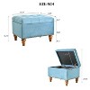 CAVINAS Modern Pull-Open Top Square Ottoman Bench with Storage,Velvet Button Tufted Ottoman for Living Room,Bedroom - 4 of 4