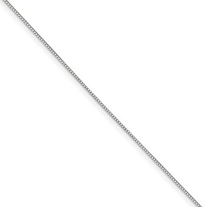 Black Bow Jewelry 0.7mm, 14k White Gold, Box Chain Necklace - 1 of 4