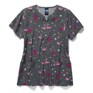 Zoe and Chloe Zoe+Chloe Performance Notch Neck Print Scrub Top - 1 of 1