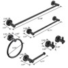 Rbied 6-Piece Thicken Space Aluminum Bathroom Hardware Set (Towel Bar/Towel Ring/Paper Holder/Hook) - 2 of 4