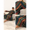 INSPIRE CHIC Men's Long Sleeves Button Pockets Contrasting Colors Striped Nightgown - 3 of 4