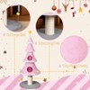 Angel Sar 59in Pink Christmas Tree Cat Tower, 2 Cat Condos with Scratching Post, Soft Fleece Cover, Teaser Toy, Stable Base for Indoor Cats - 4 of 4