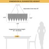 Siljoy Rectangle Chandeliers for Dining Room, 8 Lights Modern Linear Crystal Chandeliers, Pendant Lighting Fixture for Kitchen Island- L40 inch - 3 of 4
