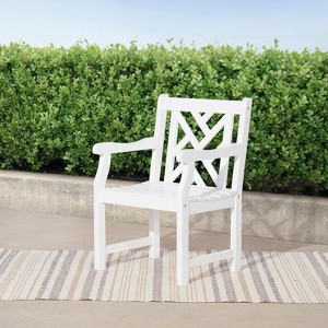 Solhome Lidwina White English Wood Patio Armchair - 1 of 4