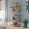 70.88"5 Shelves International Lux Metal Frame Bookcase Sindoori Mango - Sauder: Curved Design, Open Storage - 2 of 4
