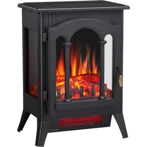 ZAFRO Electric Fireplace Stove, Freestanding Electric Fireplace Heater with Adjustable Flame Brightness, Overheating Protection, 1000W/1500W, - 1 of 4