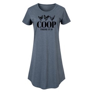 Women's Instant Message Country Casuals Graphic T-shirt Dress - Heather Blue - Large - 1 of 4