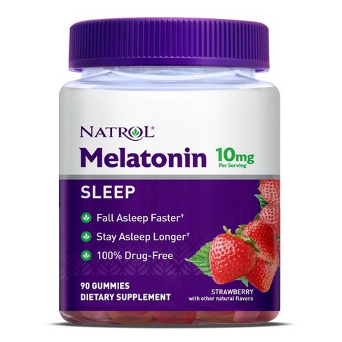 Natrol Melatonin 10mg Sleep Aid Gummies - Strawberry - 90ct - image 1 of 4