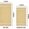 6 Pack Small Bath Towel Set, 22x44 Inches, 500 GSM, Lightweight Absorbent for Hotel, Spa, Beige - 2 of 3
